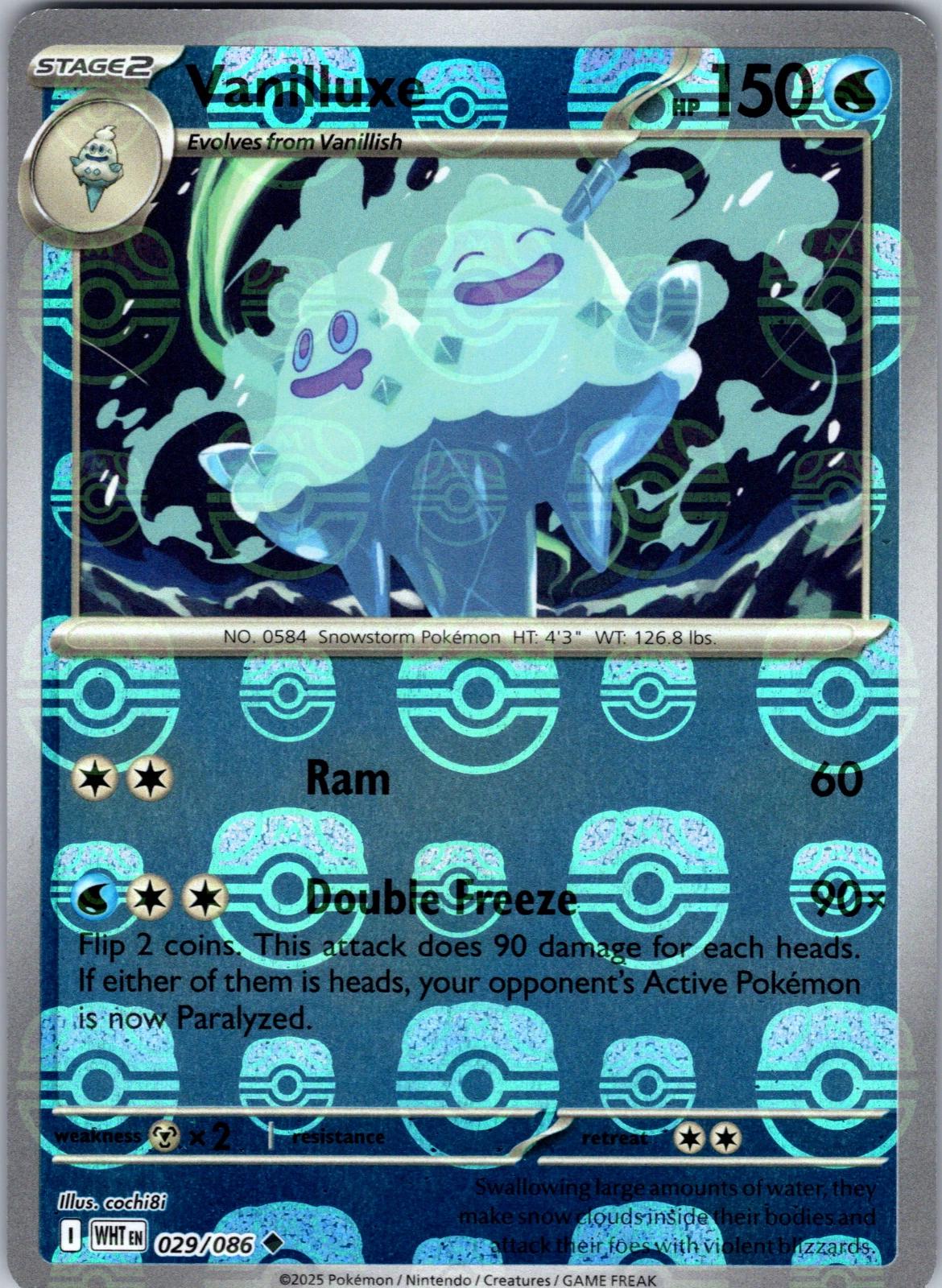 White Flare Vanilluxe [Master-Ball] Pokémon card
